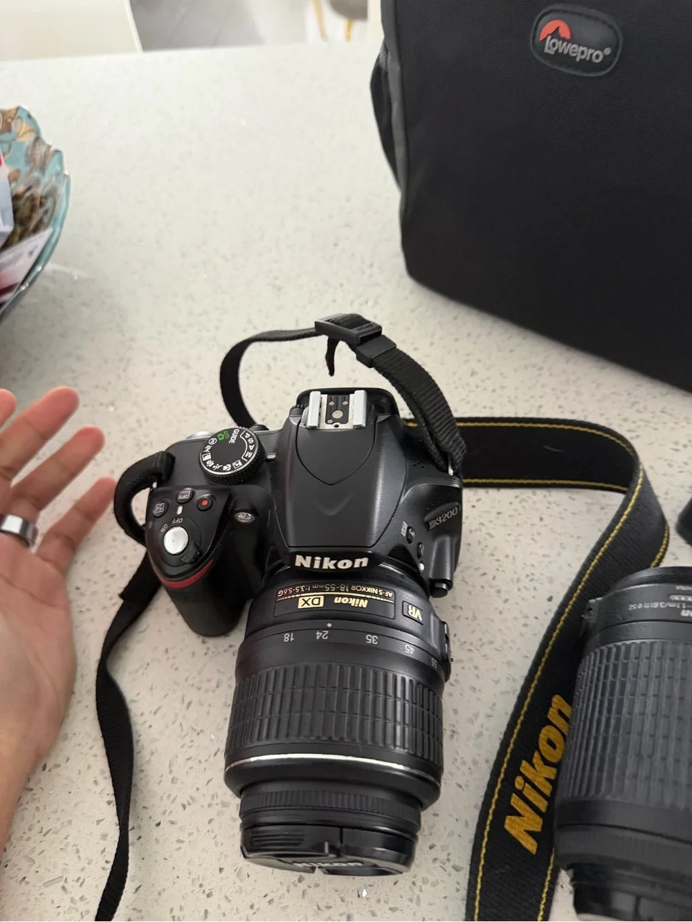 Nikon D3200 Black Camera Kit with Two Black Lenses and Carry Bag